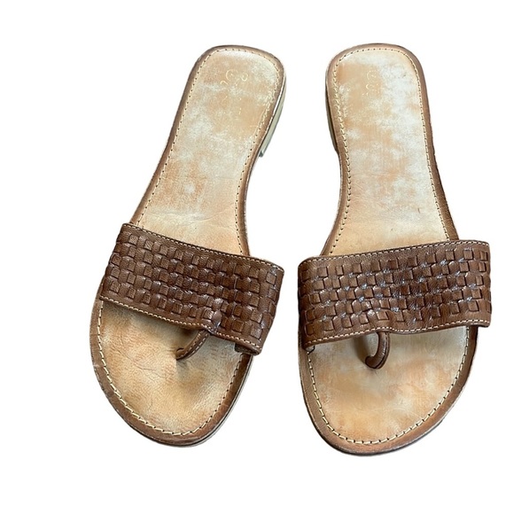 Seychelles Weekender Weaved Brown Leather Sandal. Women’s sz 8. EUC. - Picture 1 of 5